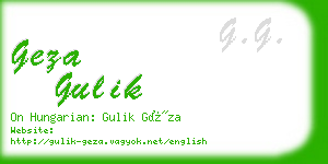 geza gulik business card